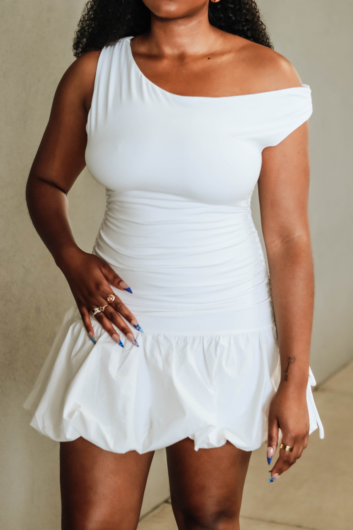 Olivia Bubble Dress- White