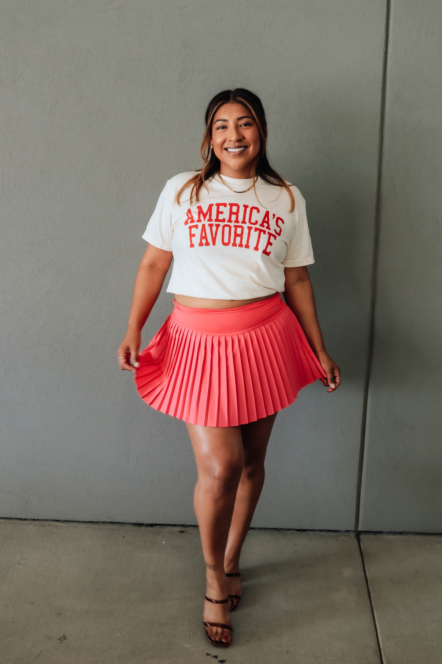 Cassie Serve Skort - Sunset Coral