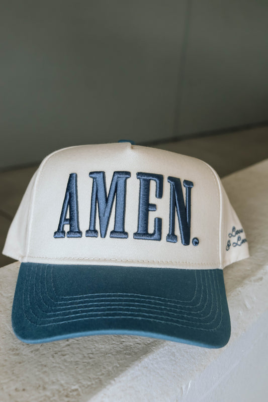 AMEN. - Slate Blue Vintage Trucker Hat