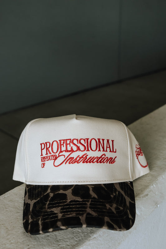 Professional Repeater of Instructions - Leopard Vintage Hat