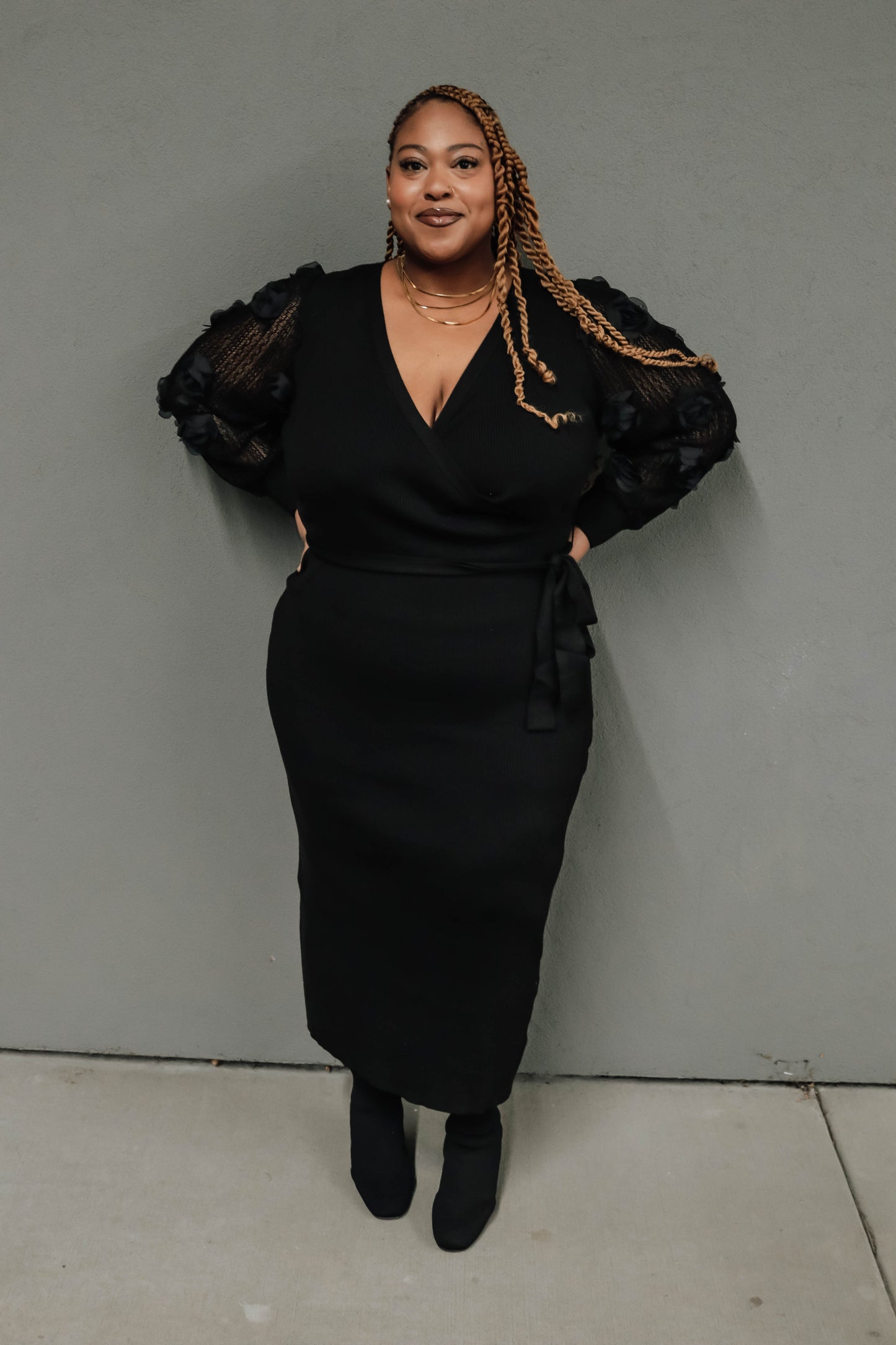 Wrap me up LBD Curvy - Black