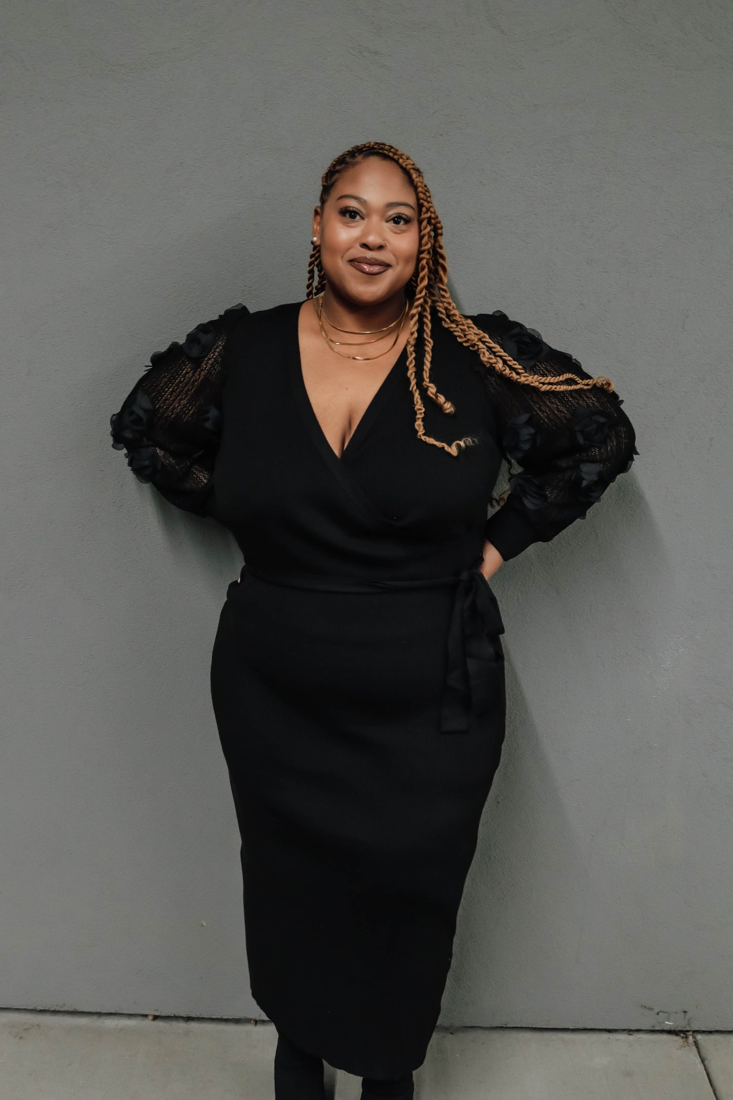 Wrap me up LBD Curvy - Black