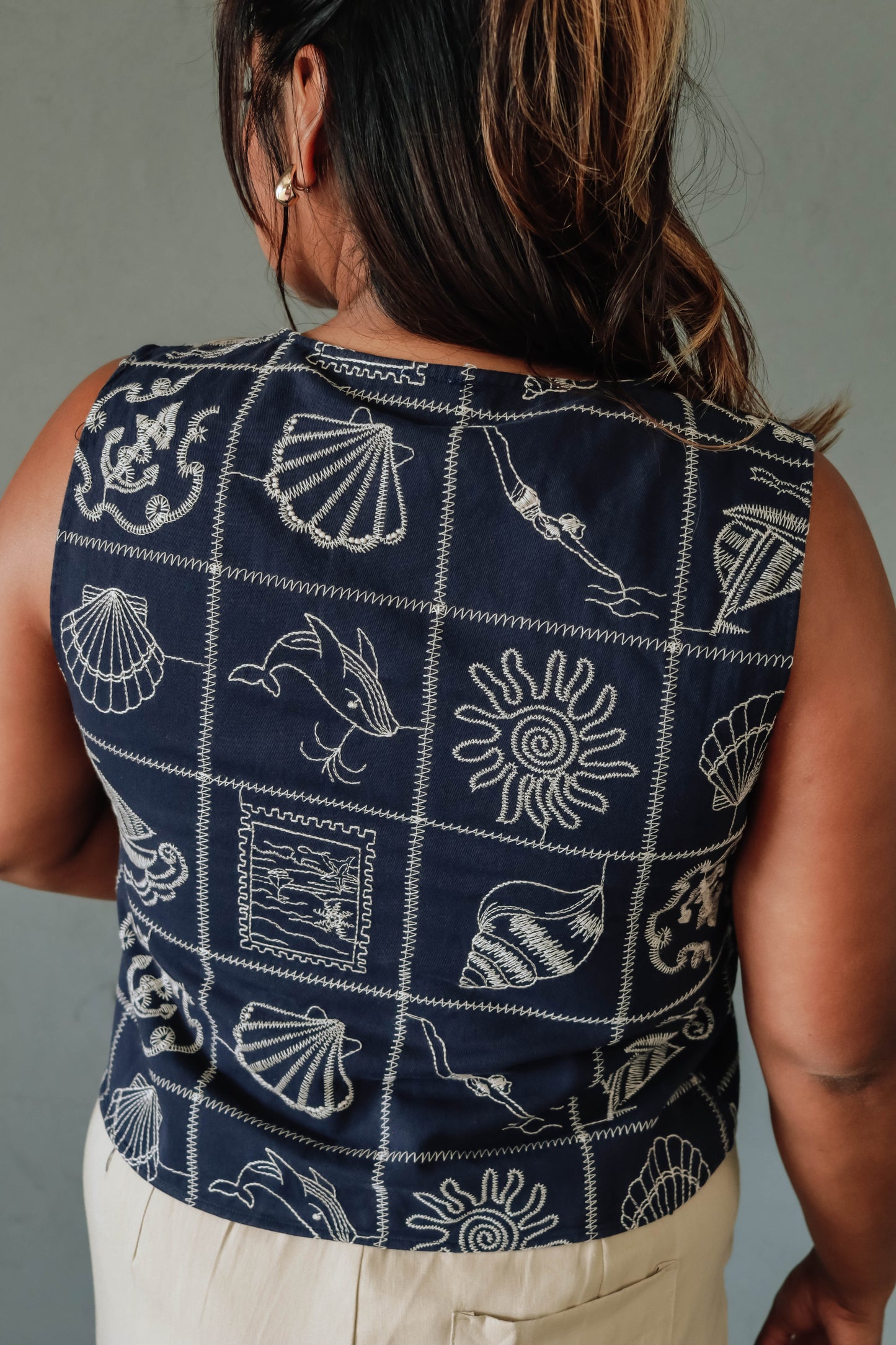 Mavi Front-Tie Top