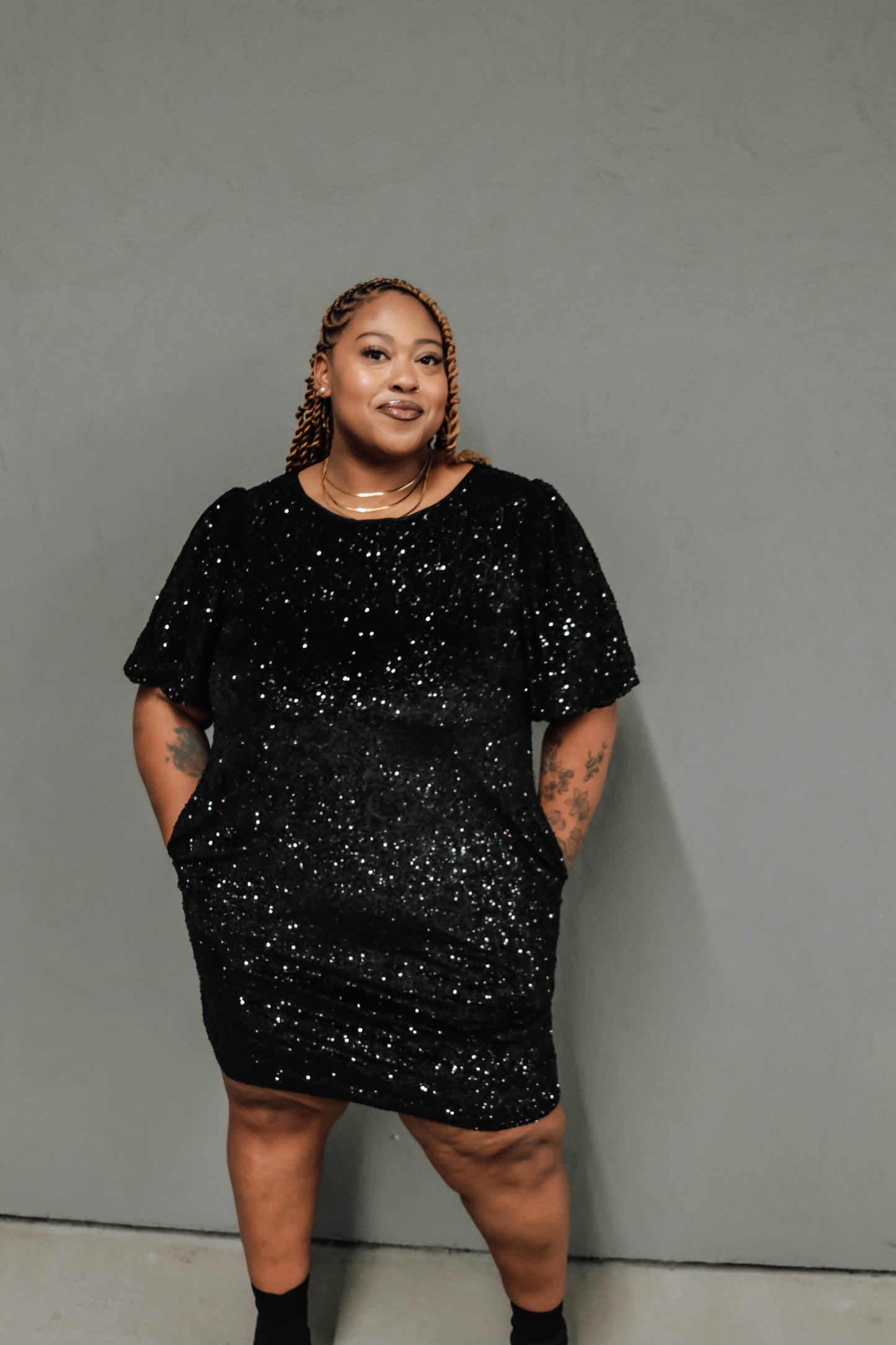 Holiday Me Dress Curvy - Black