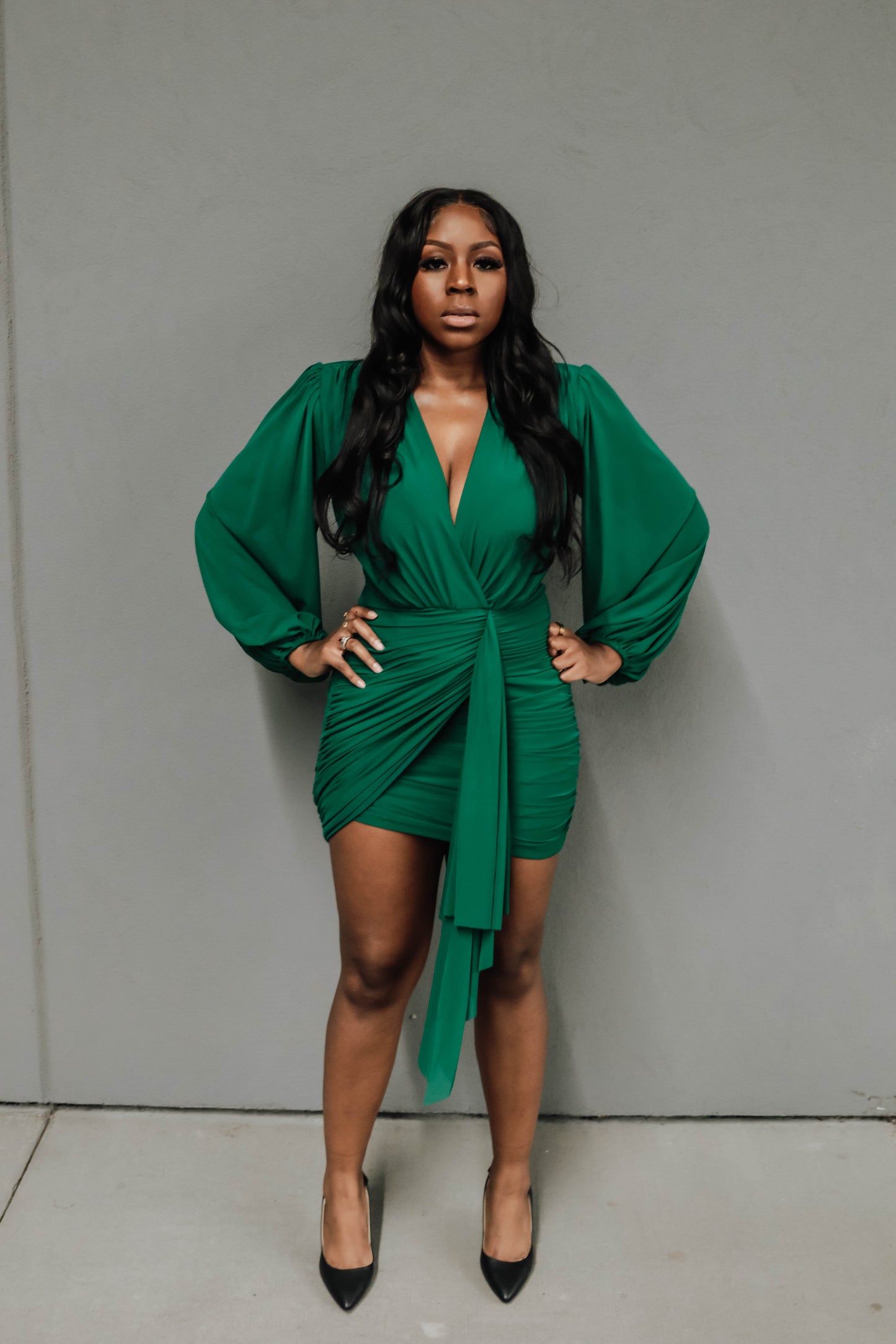 Camila Mini Dress - Forest Green