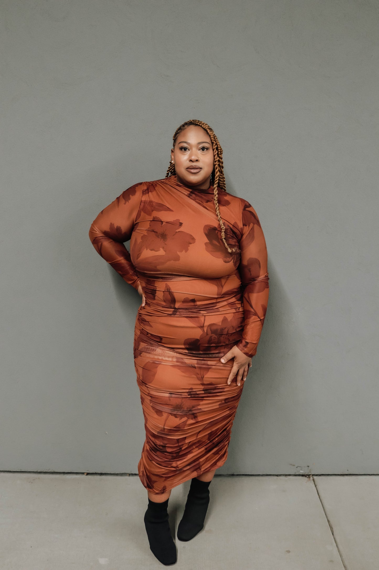 Amber mesh midi dress - Curvy