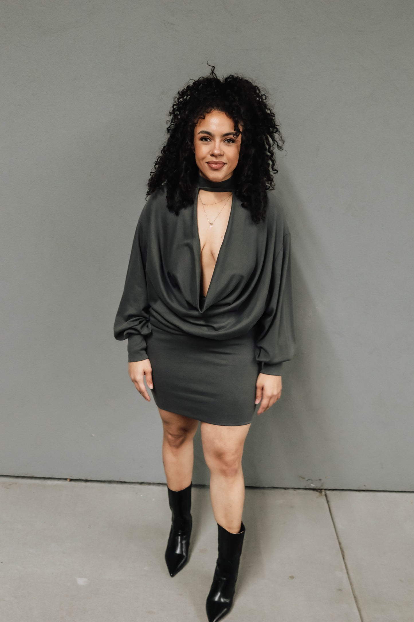 Angela mini dress - Charcoal