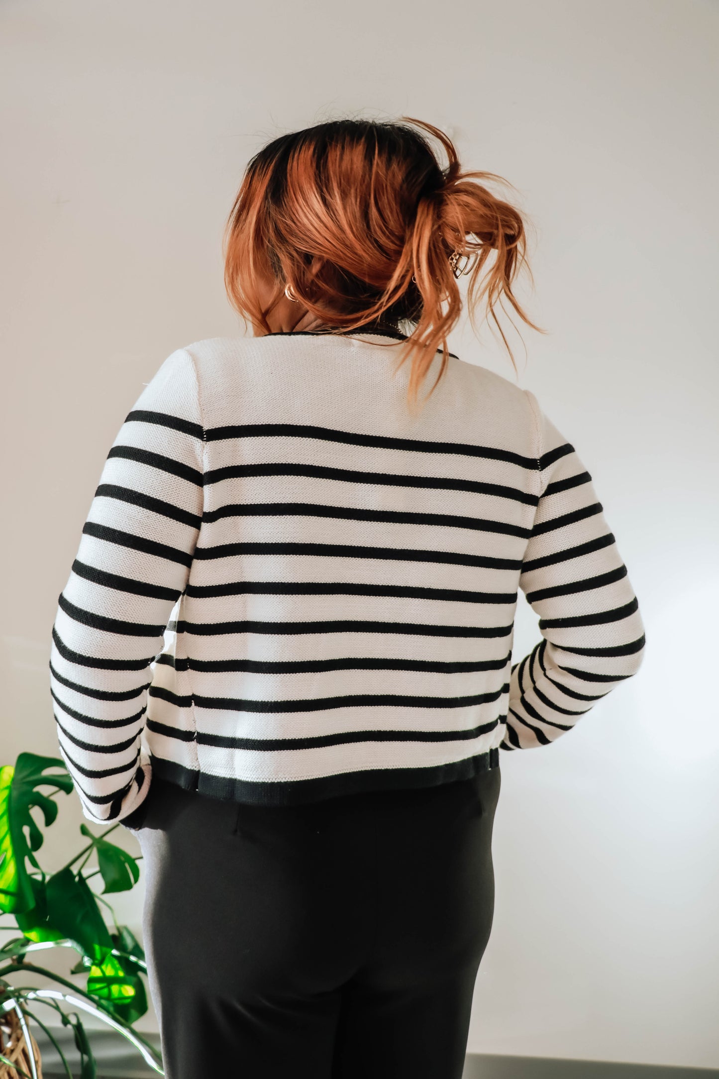 Lauren Cardigan- Stripe Ivory