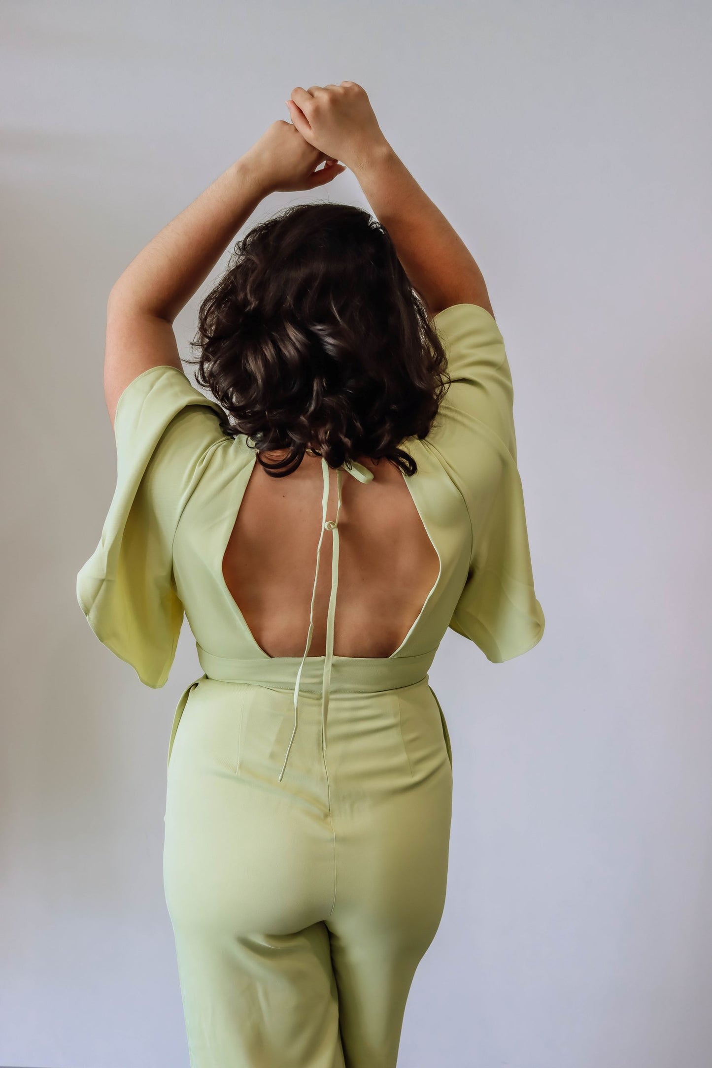 DEEP V NECK JUMPSUIT - Lemon