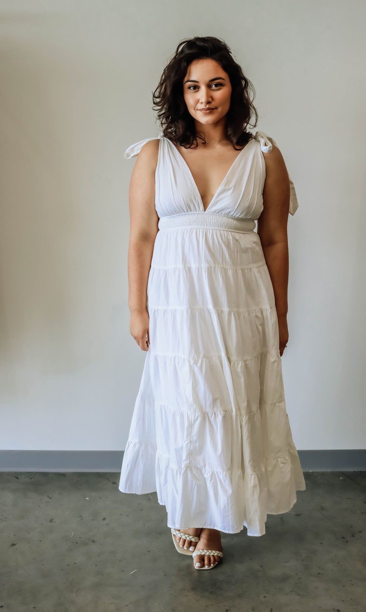 Dainty Tiered Maxi Dress - Off White