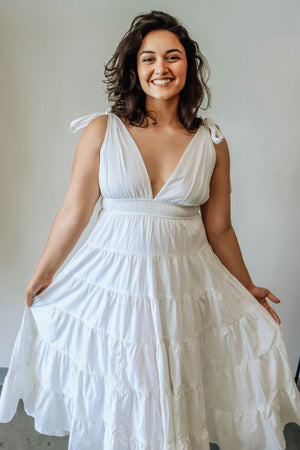 Dainty Tiered Maxi Dress - Off White
