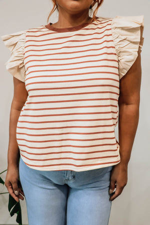 Flutter Me Striped Blouse