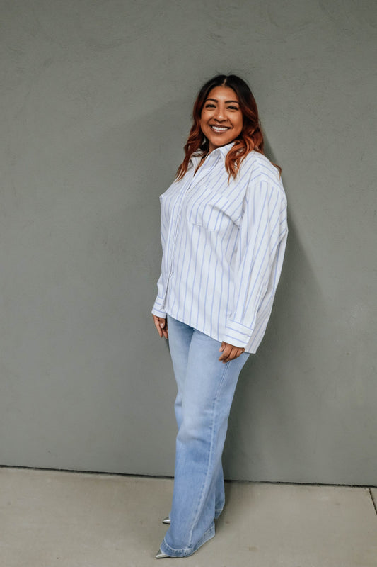 Maya Pinstripe Button-Down