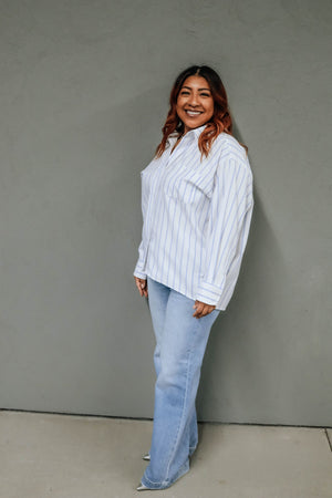 Maya Pinstripe Button-Down