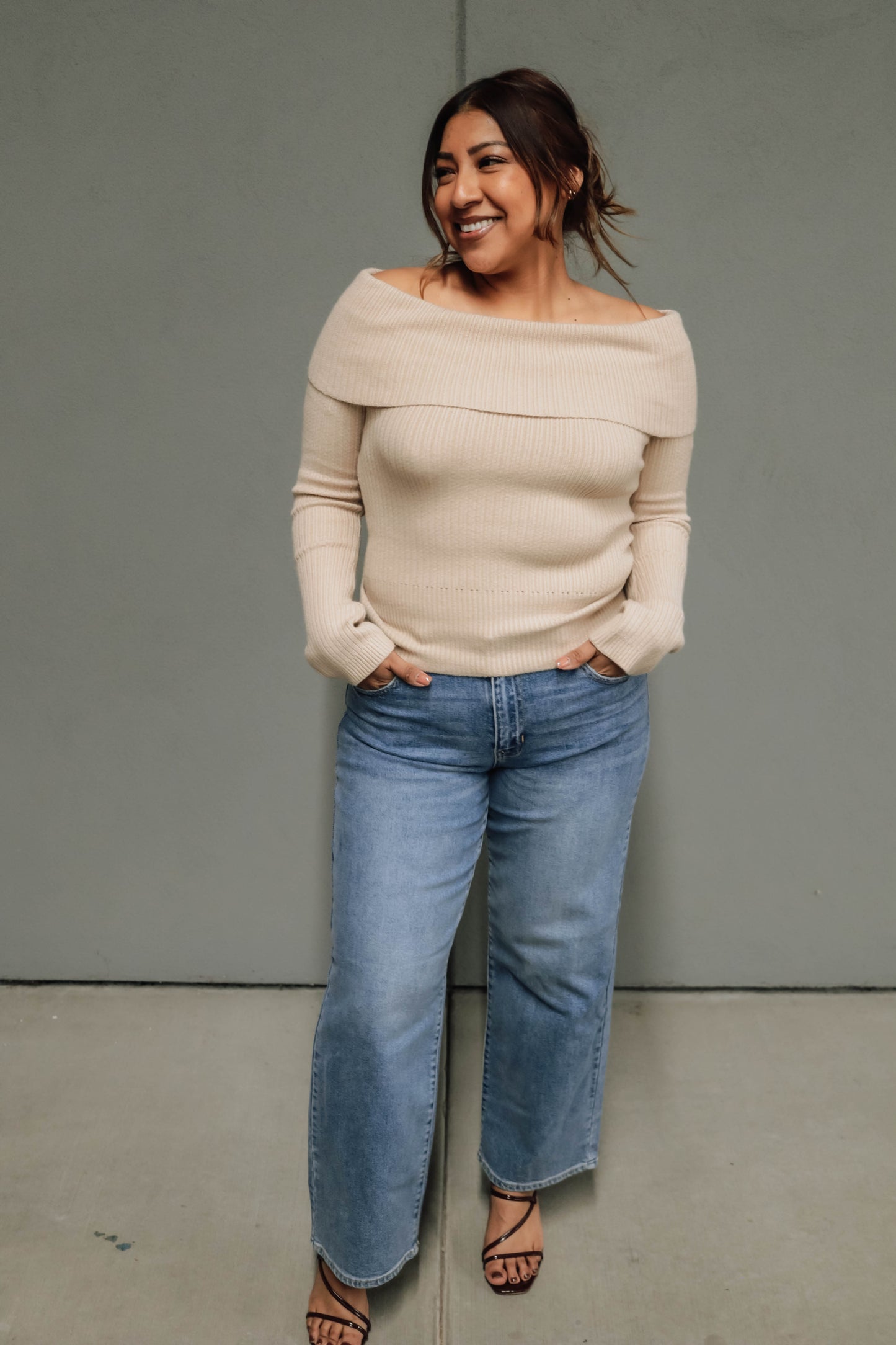 Cindy Off Shoulder Sweater
