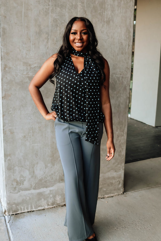 The Executive Wide-Leg Pant - Grey
