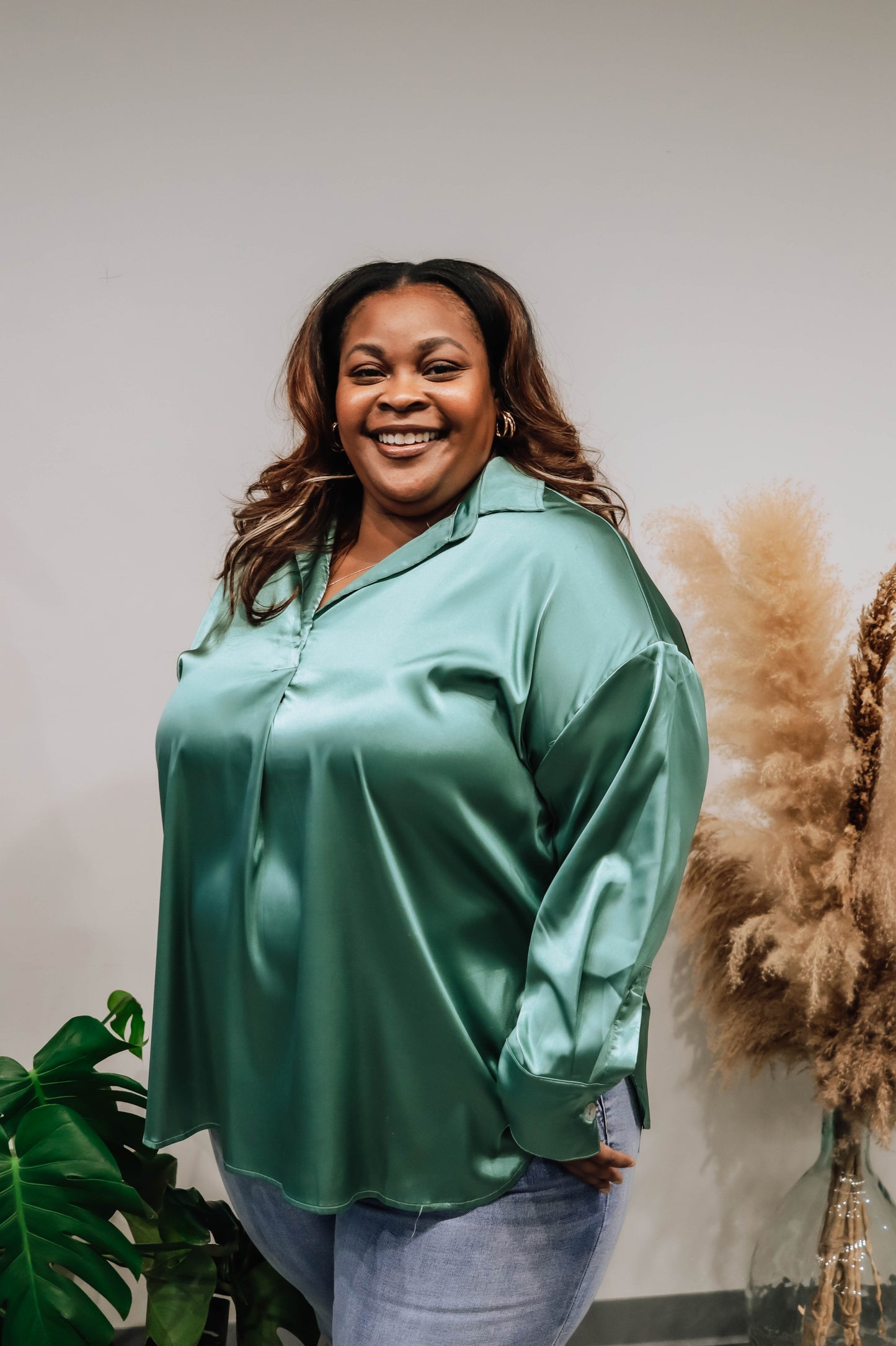 Sweet Dream Blouse Plus - Seafoam