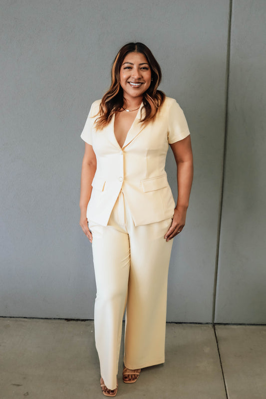 Harper Straight Leg Pants- Yellow