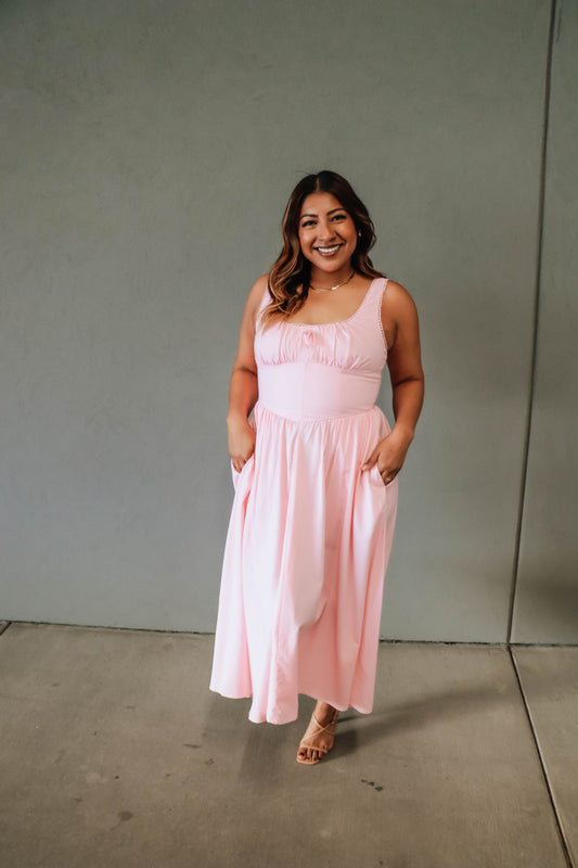 Strawberry Midi Dress - Pink