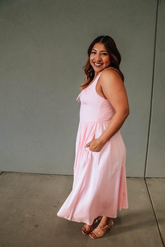 Strawberry Midi Dress - Pink