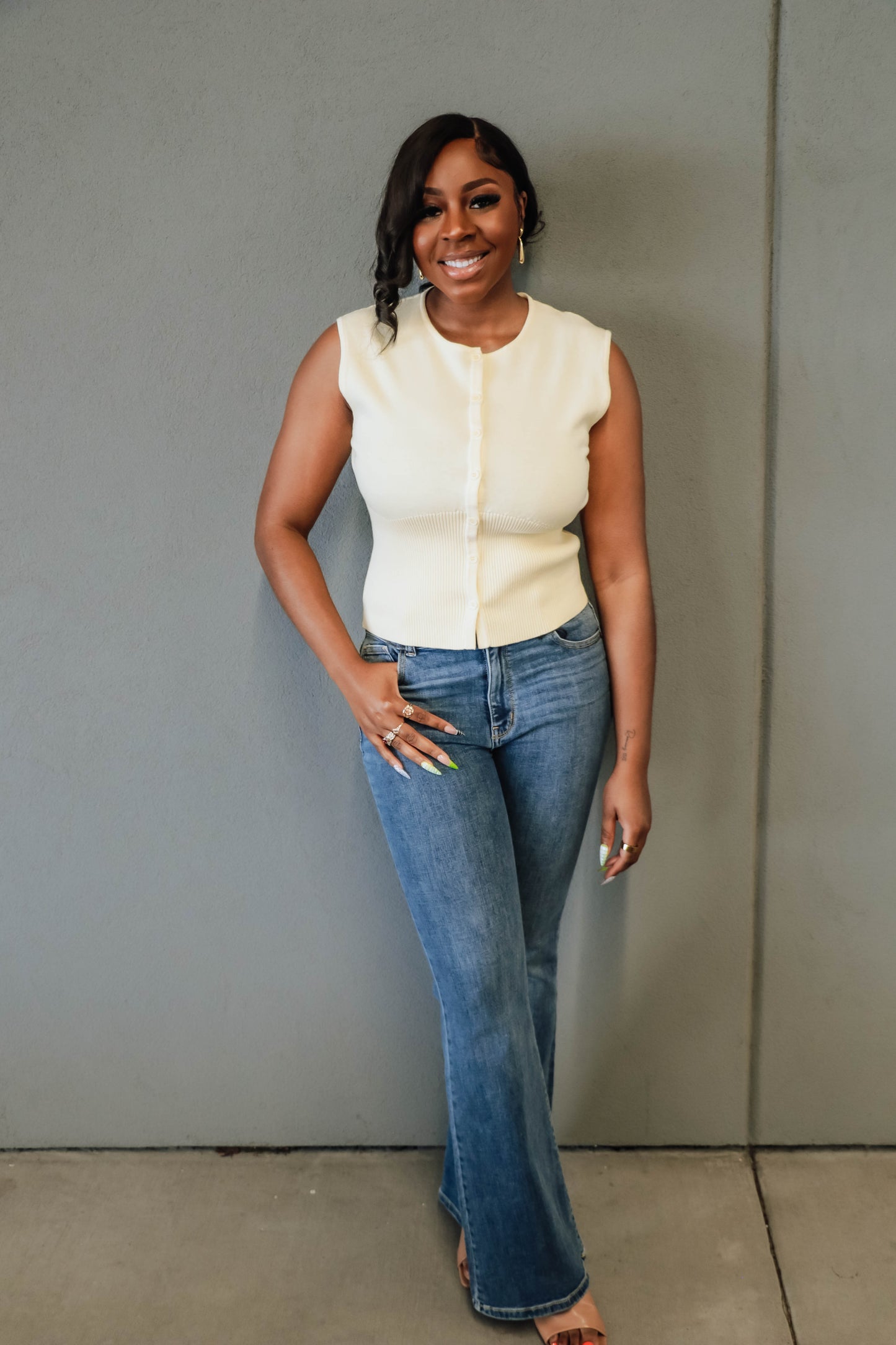 Mellow Yellow Ribbed Top- Pale Yellow