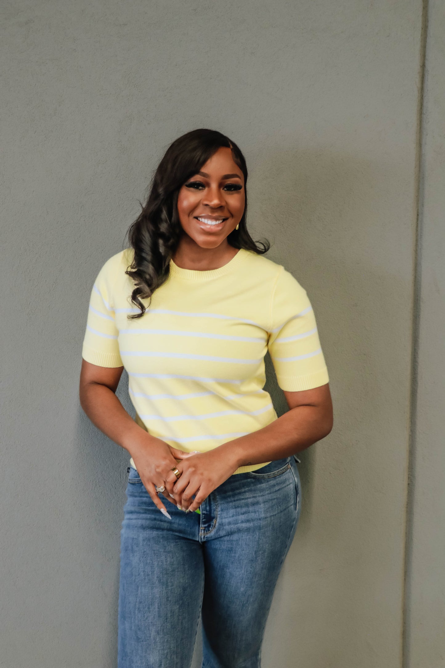 Sunshine Preppy Top _ Yellow