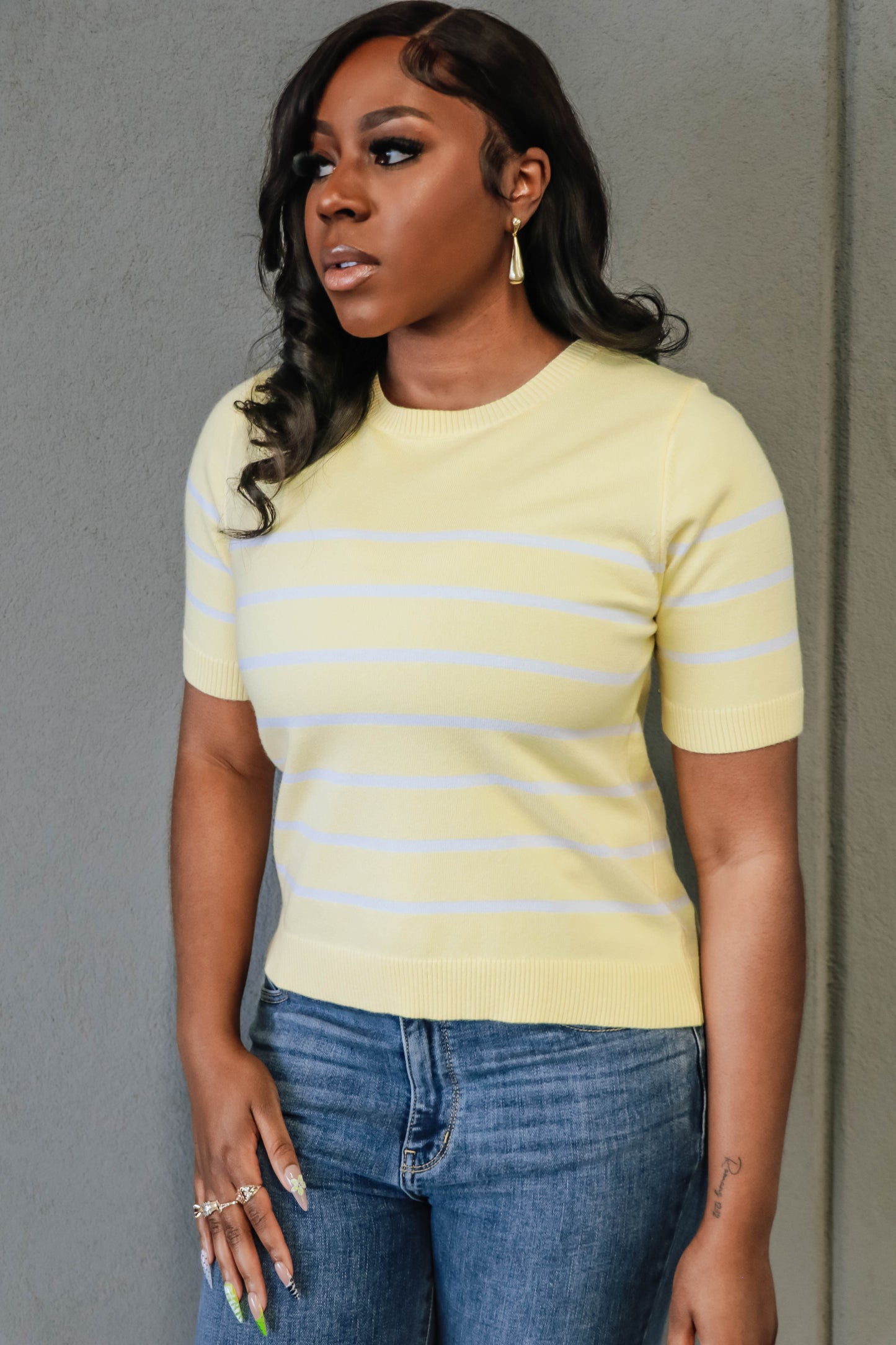 Sunshine Preppy Top _ Yellow