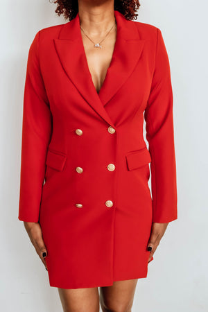 Classy Bae Blazer Dress w/ Gold Buttons