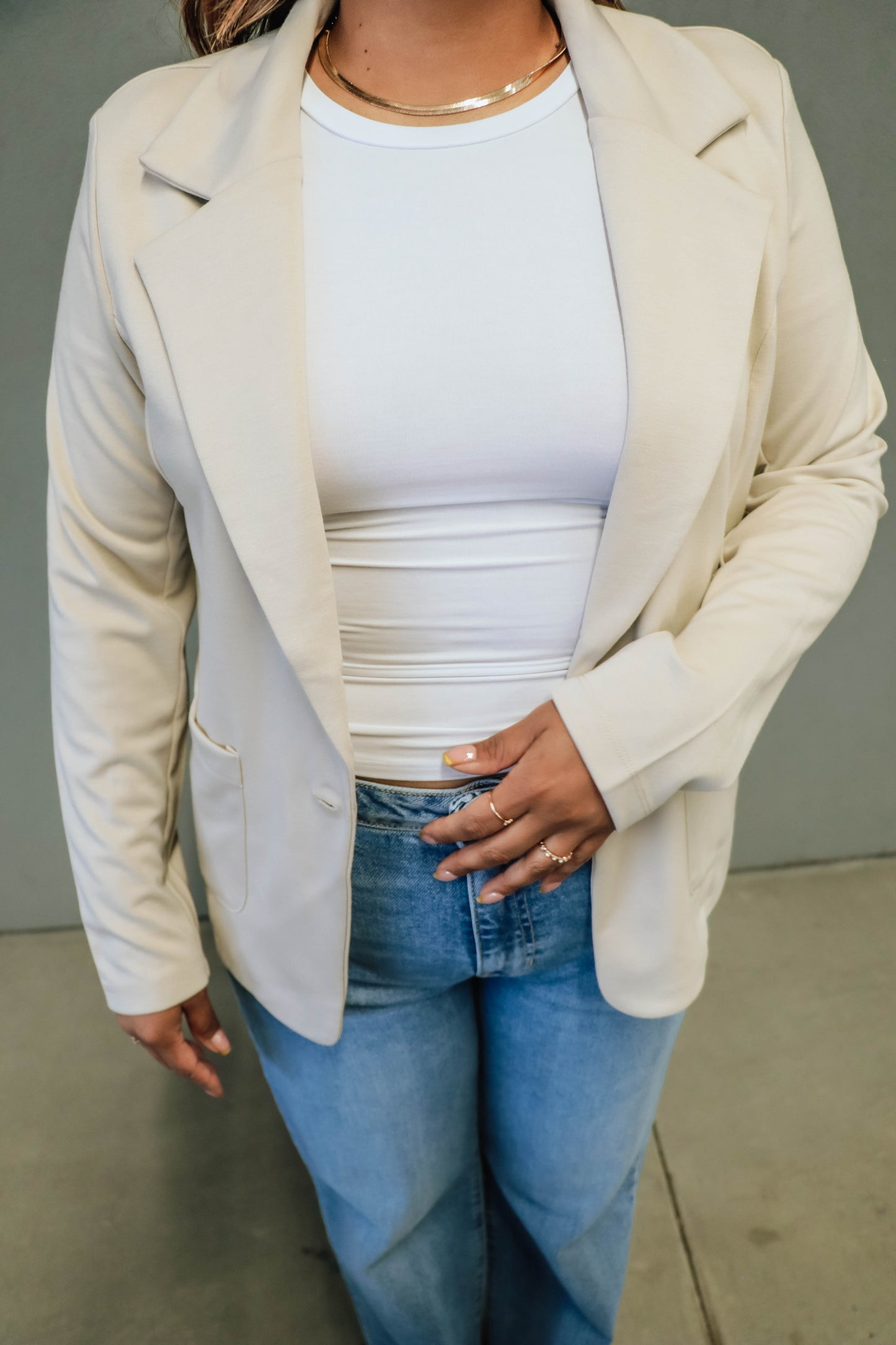 Lisa Blazer -  Lt Tan