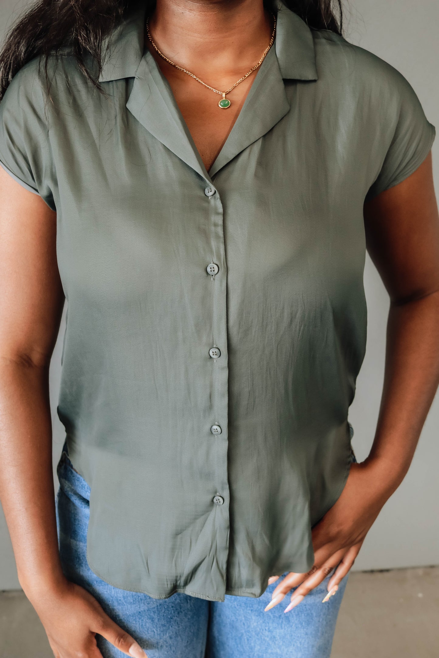Autumn Breeze Blouse- Deep Green