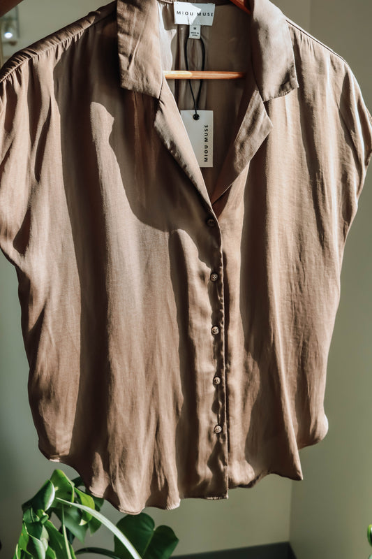 Autumn Breeze Blouse- Coffee