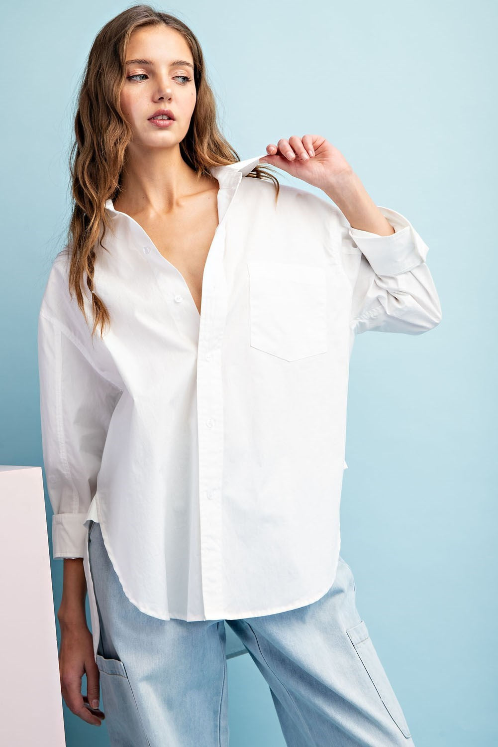 Fave Essential Button Down- White