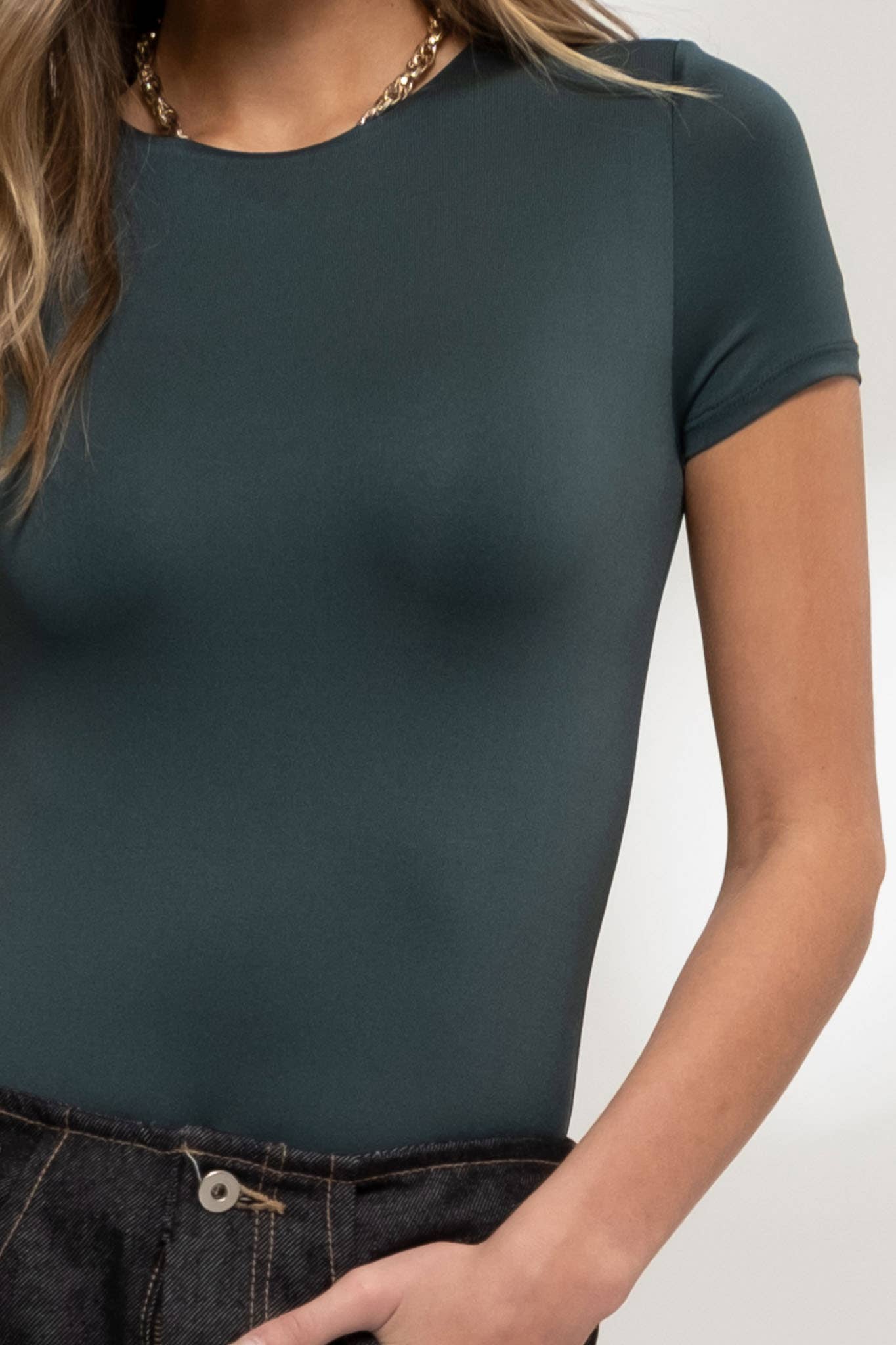 Courtney Essential Bodysuit- Hunter Green