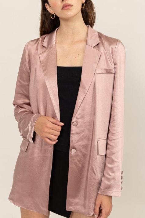 Angel Satin Blazer -Mauve