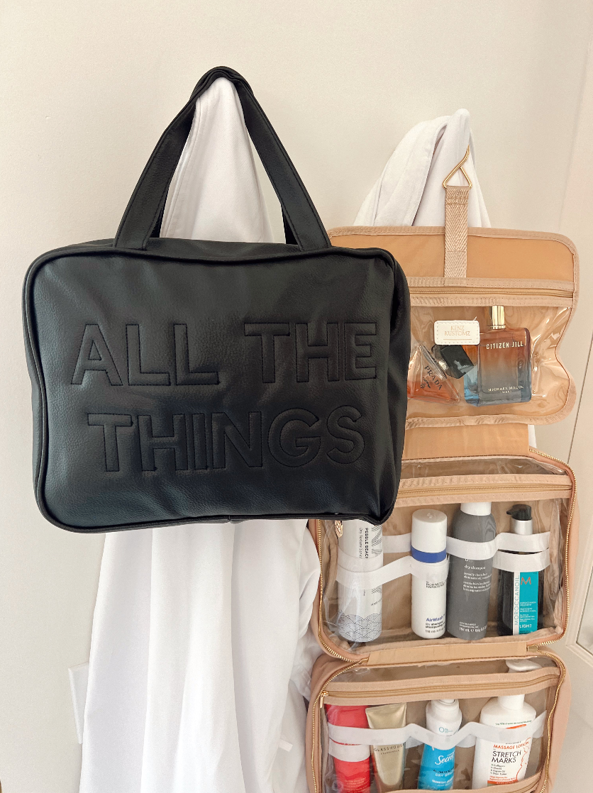 Leather Hanging Bag - All The Things: Black Leather