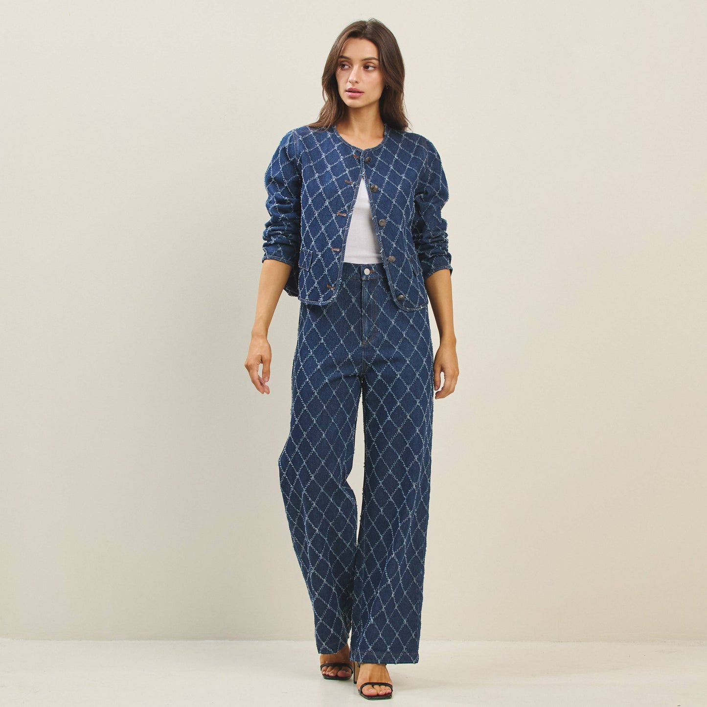 Diamond Stitched denim Jacket