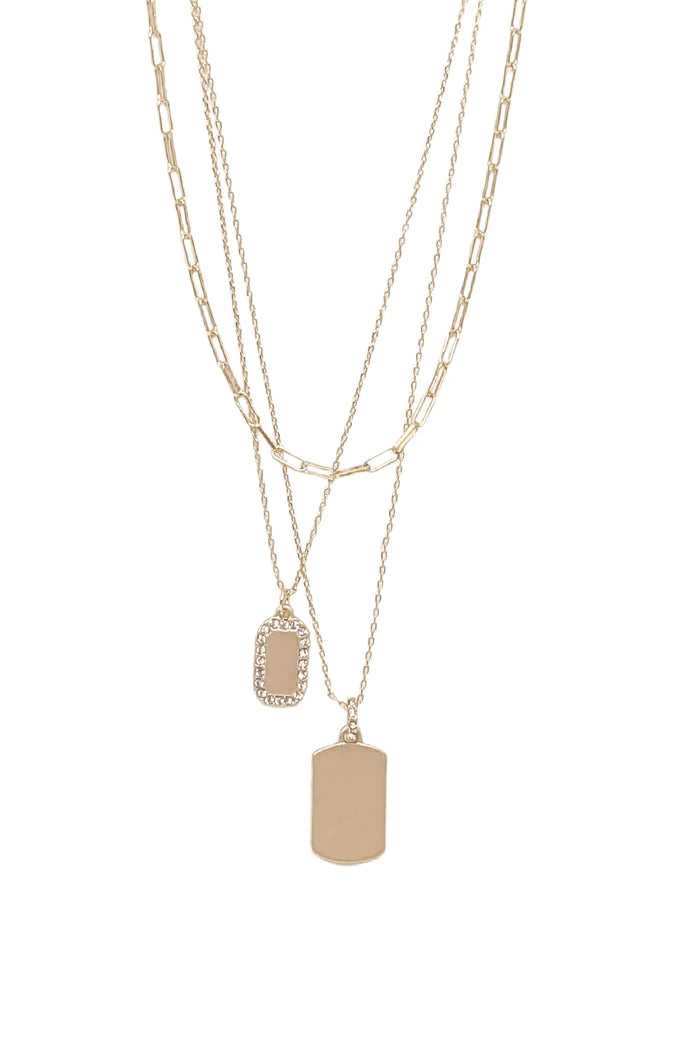 Loni Tag Necklace - Gold